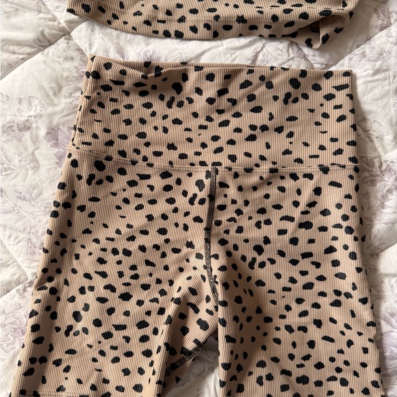 Beach Riot Tan and Black Leopard Ribbed Set - Picture 2 of 4